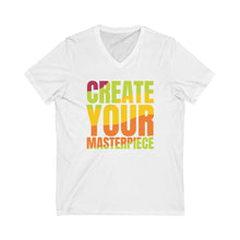 Cargar imagen en el visor de la galería, Create your Masterpiece (version 2) Unisex Jersey Short Sleeve V-Neck Tee
