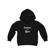 Load image into Gallery viewer, Teachers Save Lives Youth Heavy Blend Hooded Sweatshirt
