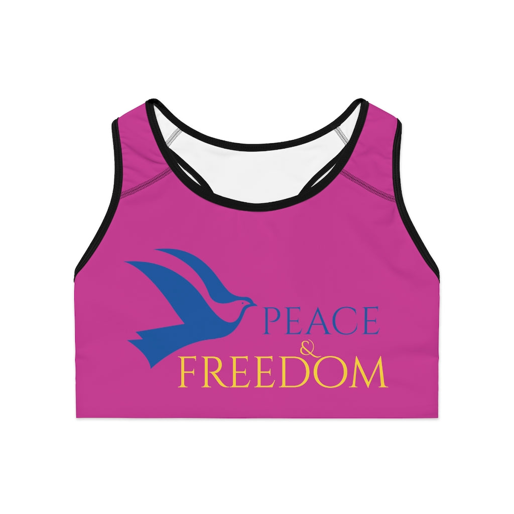 Ukraine Peace & Freedom Sports Bra - Berry