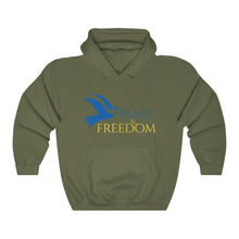 将图片加载到图库查看器，Ukraine Peace &amp; Freedom Unisex Heavy Blend™ Hooded Sweatshirt
